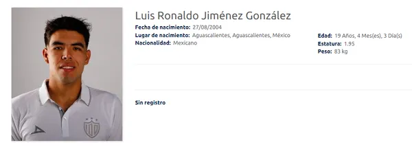 La ficha de Luis Jiménez. (Foto: Liga MX)