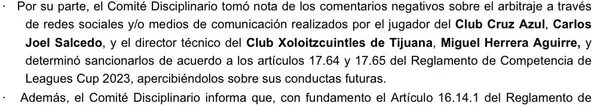 Reporte disciplinario de la Leagues Cup (@David_EG)