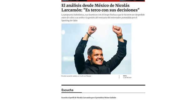 Así describen a Nicolás Larcamón los medios de España (Killer Asturias)