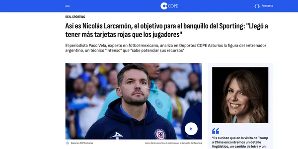 Así describen a Nicolás Larcamón los medios de España (COPE)