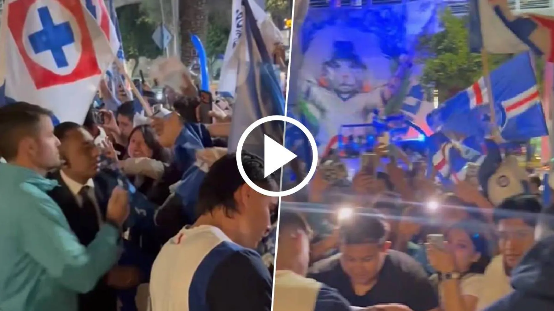 Los fanáticos se expresaron de gran manera a horas del partido.