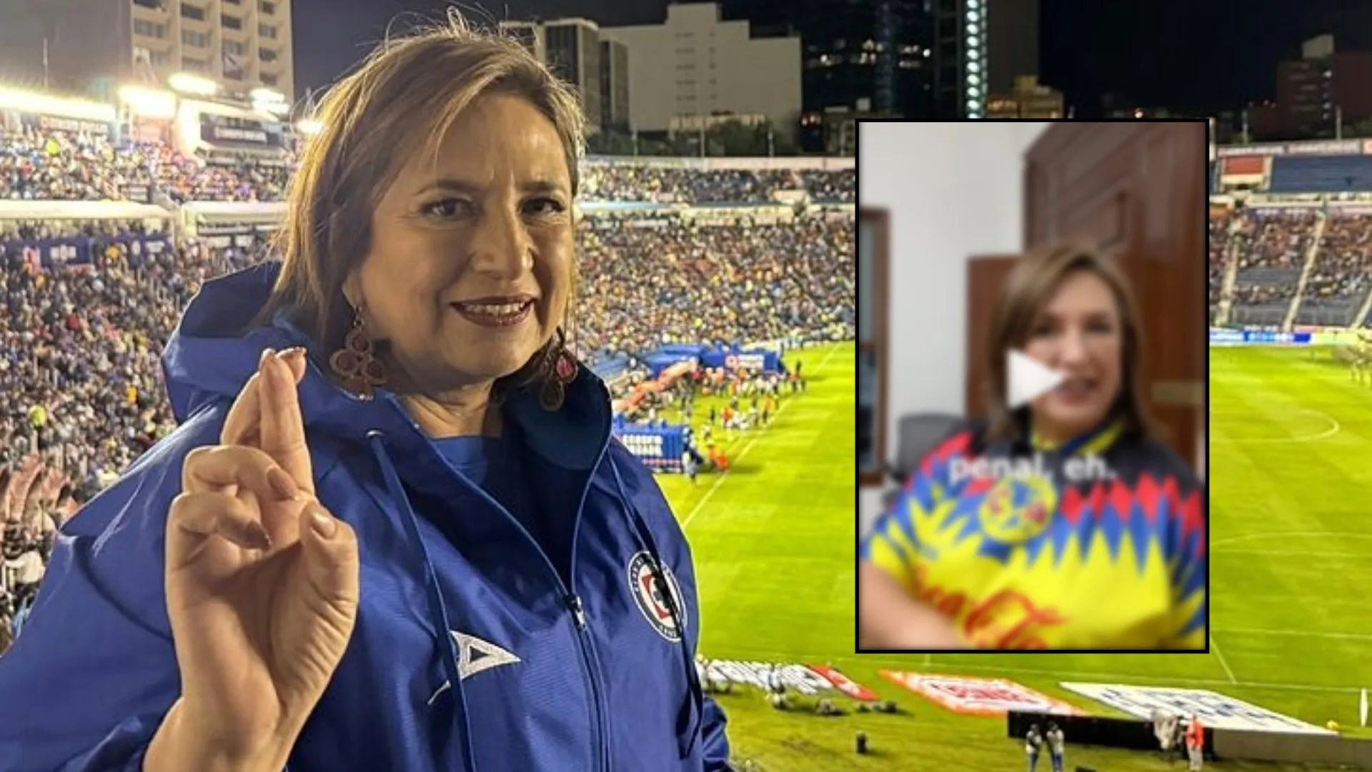 Xóchitl Gálvez se pone la playera del América tras derrota de Cruz Azul en la Final