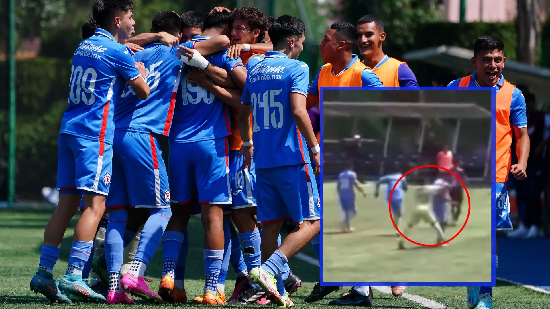 Juvenil del América propina grotesco puñetazo a juvenil de Cruz Azul