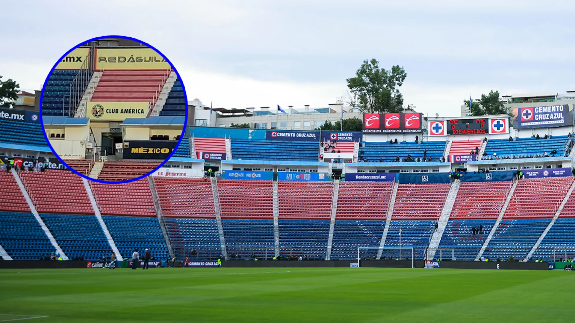 Ya tapó los escudos de Cruz Azul: así luce el Estadio Azul como casa del América