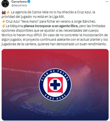 ¿Jorge Sánchez puede llegar a Cruz Auzl? (@Ikecarrera)