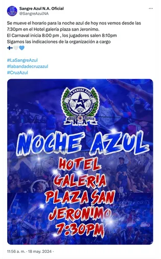 Serenata a Cruz Azul.
