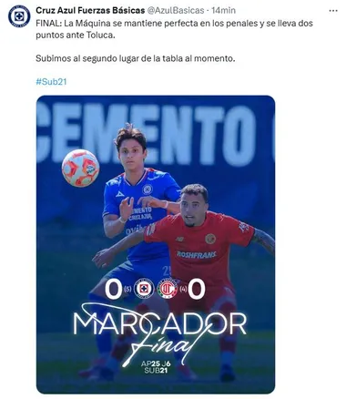 Con Amaury Morales como titular: Cruz Azul Sub-21 venció a Toluca (X)