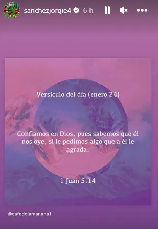 Publicación de Jorge Sánchez en Instagram