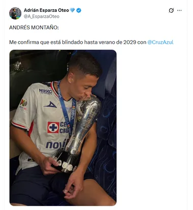 Adrián Esparza confirma el blindaje de Andrés Montaño en Cruz Azul.