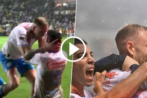 Un emotivo festejo bajo la lluvia.