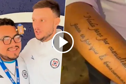 Martín Anselmi tuvo un encuentro especial con un aficionado de Cruz Azul.