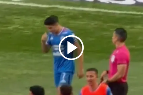Imagen curiosa: Nicolás Ibañez marcó ante Tigres y un juez de línea le dijo algo al oído