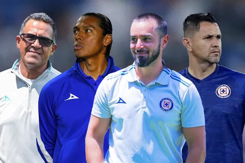 Los miembros del cuerpo técnico de Cruz Azul.